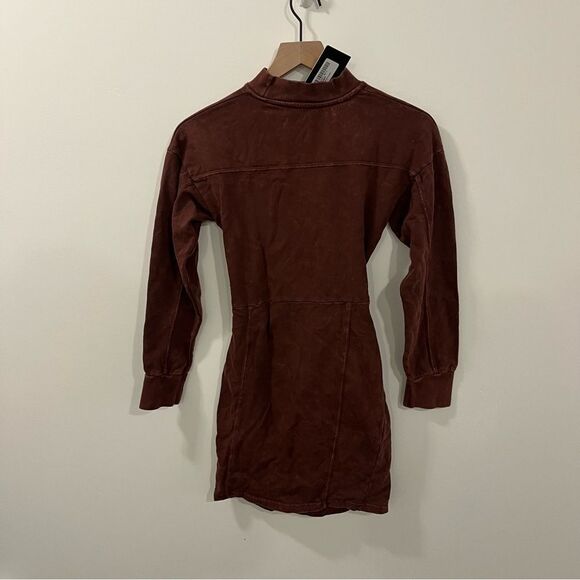 Nasty Gal Cut Out Fitted Sweatshirt Dress Size 2 Chocolate - Picture 8 of 16